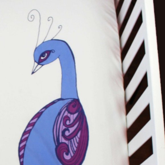 ORGANIC COTTONPEACOCK CRIB SHEET - Picture 5 of 5